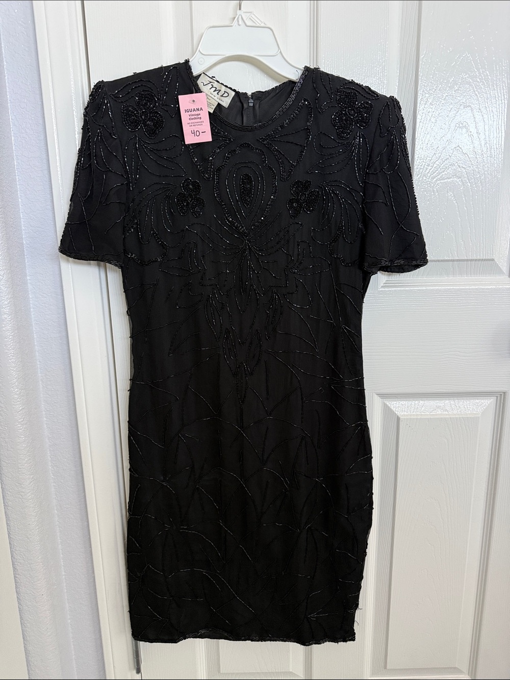 Vintage 100% silk beaded dress